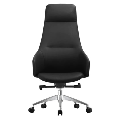 Celeste High-Back Office Chair in Upholstered Leather and Iron Base with Swivel and Tilt - Elax Furniture