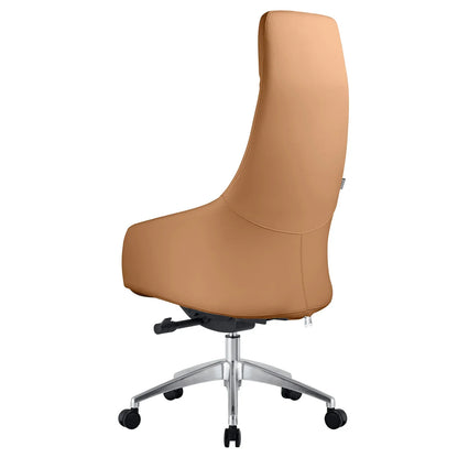 Celeste High-Back Office Chair in Upholstered Leather and Iron Base with Swivel and Tilt - Elax Furniture