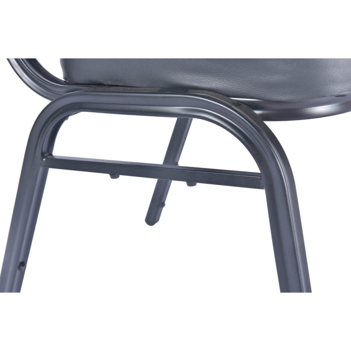 Cove Modern Stackable Banquet Chair with Powder Coated Steel Frame Black Dining Chair Leisuremod