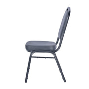 Cove Modern Stackable Banquet Chair with Powder Coated Steel Frame Black Dining Chair Leisuremod