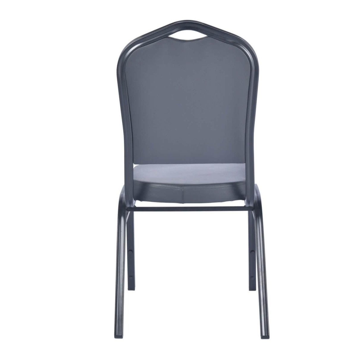 Cove Modern Stackable Banquet Chair with Powder Coated Steel Frame Black Dining Chair Leisuremod