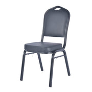 Cove Modern Stackable Banquet Chair with Powder Coated Steel Frame Black Dining Chair Leisuremod