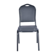 Cove Modern Stackable Banquet Chair with Powder Coated Steel Frame Black Dining Chair Leisuremod