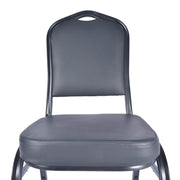 Cove Modern Stackable Banquet Chair with Powder Coated Steel Frame Black Dining Chair Leisuremod