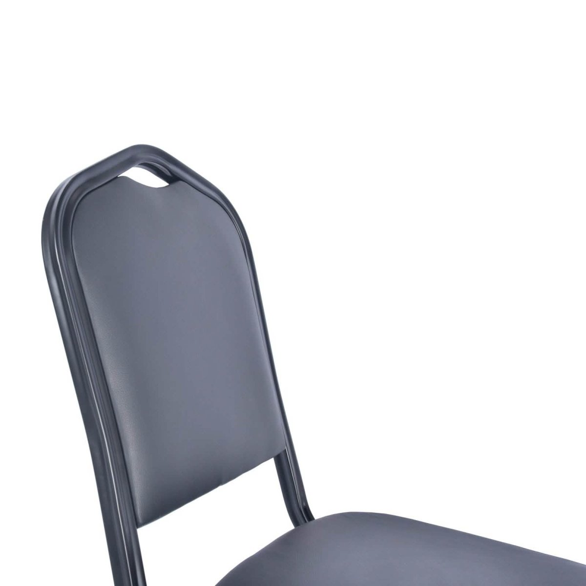 Cove Modern Stackable Banquet Chair with Powder Coated Steel Frame Black Dining Chair Leisuremod