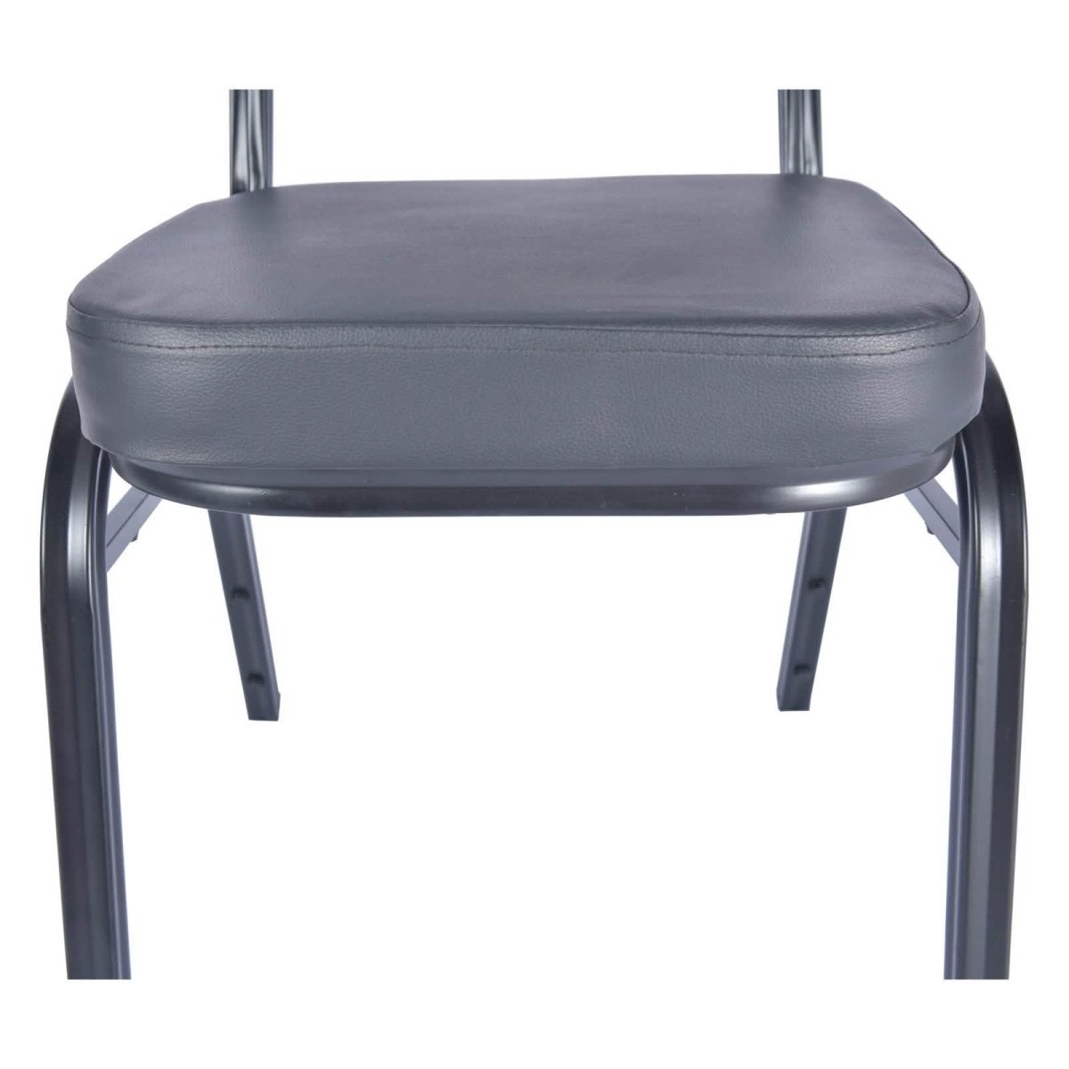Cove Modern Stackable Banquet Chair with Powder Coated Steel Frame Black Dining Chair Leisuremod