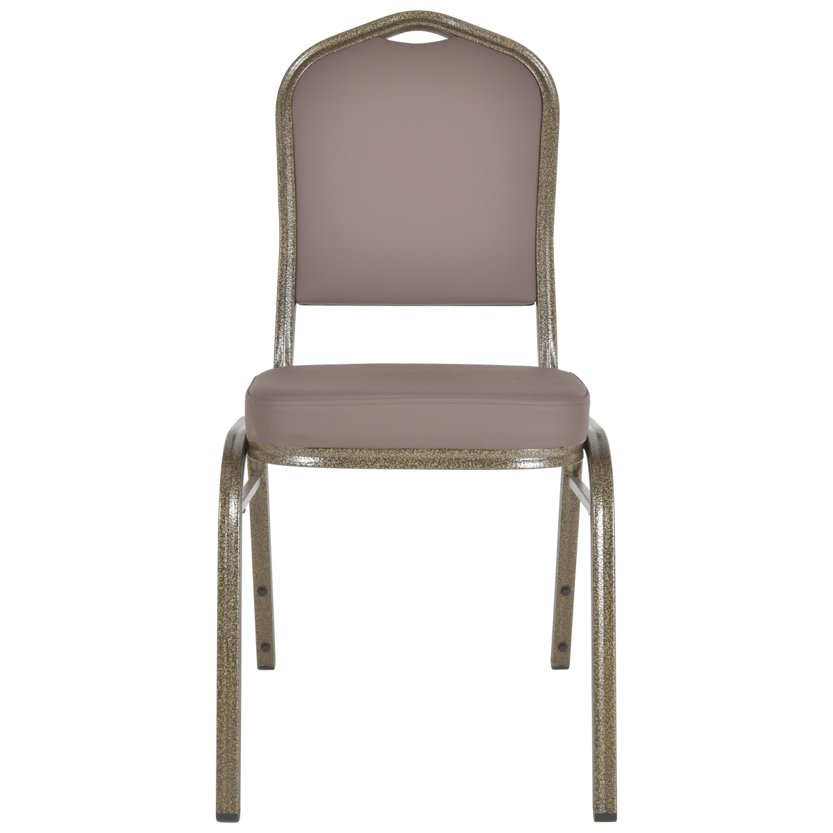 Cove Modern Stackable Banquet Chair with Powder Coated Steel Frame Brown Dining Chair Leisuremod