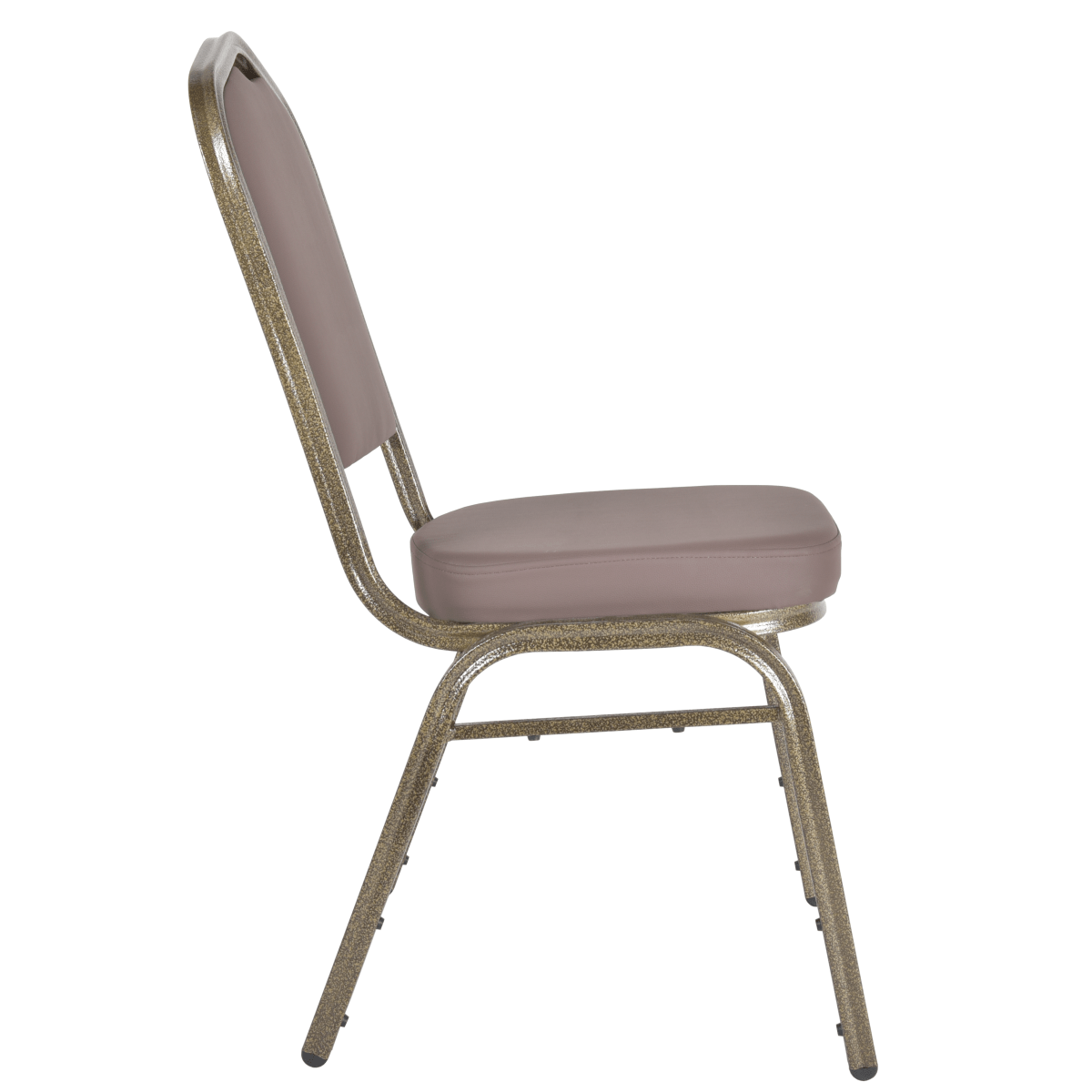 Cove Modern Stackable Banquet Chair with Powder Coated Steel Frame Brown Dining Chair Leisuremod