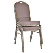 Cove Modern Stackable Banquet Chair with Powder Coated Steel Frame Brown Dining Chair Leisuremod
