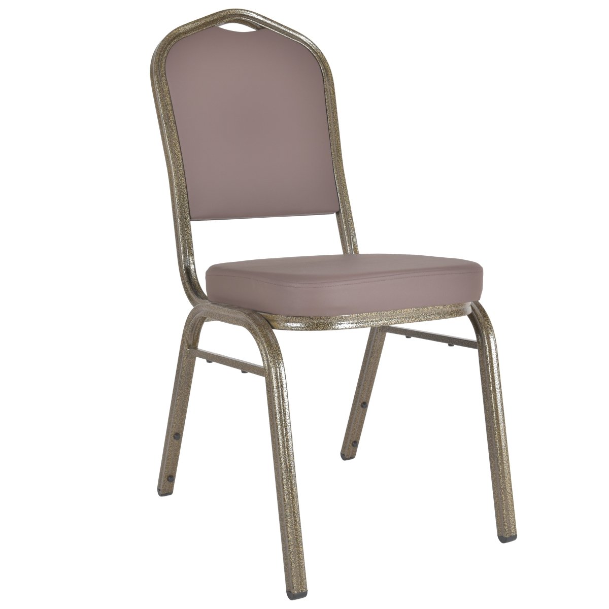 Cove Modern Stackable Banquet Chair with Powder Coated Steel Frame Brown Dining Chair Leisuremod