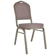 Cove Modern Stackable Banquet Chair with Powder Coated Steel Frame Brown Dining Chair Leisuremod