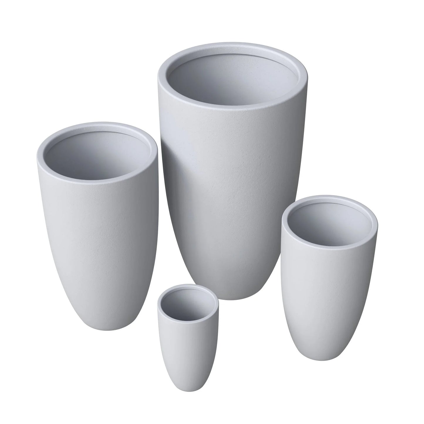 Crete Modern Tapered Round Planter Pot in Fiberstone and Clay Weather Resistant Design - Elax Furniture