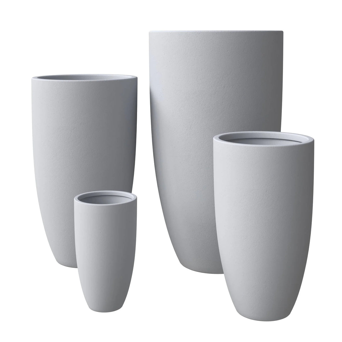 Crete Modern Tapered Round Planter Pot in Fiberstone and Clay Weather Resistant Design - Elax Furniture
