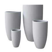 Crete Modern Tapered Round Planter Pot in Fiberstone and Clay Weather Resistant Design - Elax Furniture