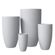 Crete Modern Tapered Round Planter Pot in Fiberstone and Clay Weather Resistant Design - Elax Furniture