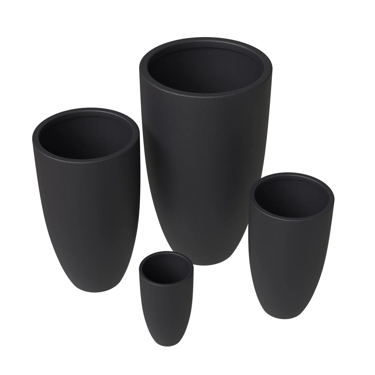 Crete Modern Tapered Round Planter Pot in Fiberstone and Clay Weather Resistant Design - Elax Furniture
