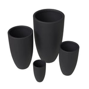 Crete Modern Tapered Round Planter Pot in Fiberstone and Clay Weather Resistant Design - Elax Furniture