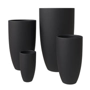 Crete Modern Tapered Round Planter Pot in Fiberstone and Clay Weather Resistant Design - Elax Furniture