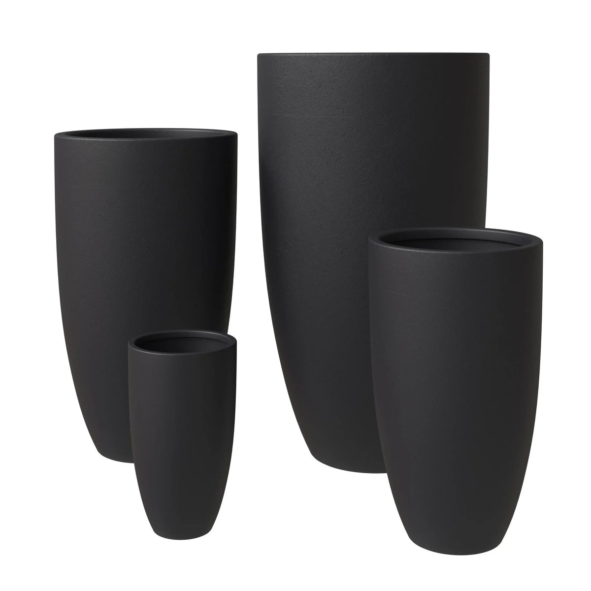 Crete Modern Tapered Round Planter Pot in Fiberstone and Clay Weather Resistant Design - Elax Furniture