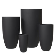 Crete Modern Tapered Round Planter Pot in Fiberstone and Clay Weather Resistant Design - Elax Furniture