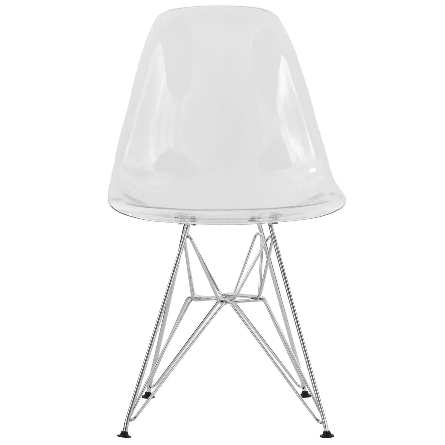 Cresco Molded Plastic Eiffel Side Chair With Chrome Legs Set of 4 - Elax Furniture