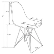 Dover and Cresco Modern Dining Chair Molded Side Chair with Base - Elax Furniture