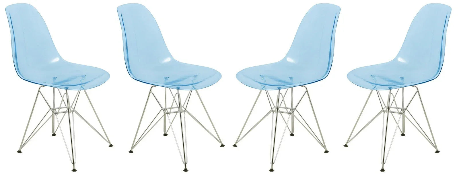 Cresco Molded Plastic Eiffel Side Chair With Chrome Legs Set of 4 - Elax Furniture