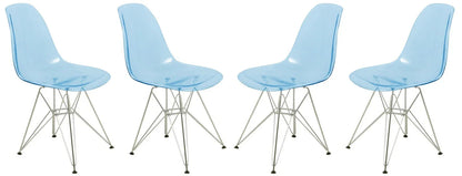 Cresco Molded Plastic Eiffel Side Chair With Chrome Legs Set of 4 - Elax Furniture