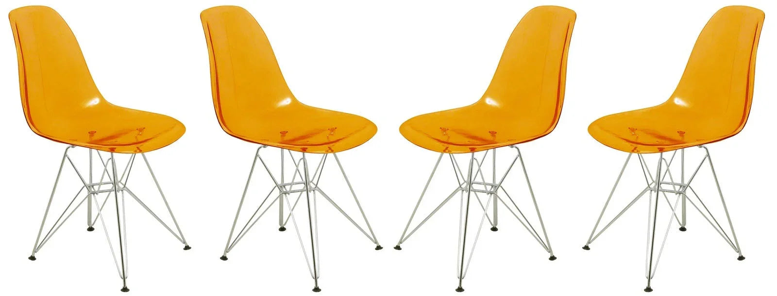 Cresco Molded Plastic Eiffel Side Chair With Chrome Legs Set of 4 - Elax Furniture