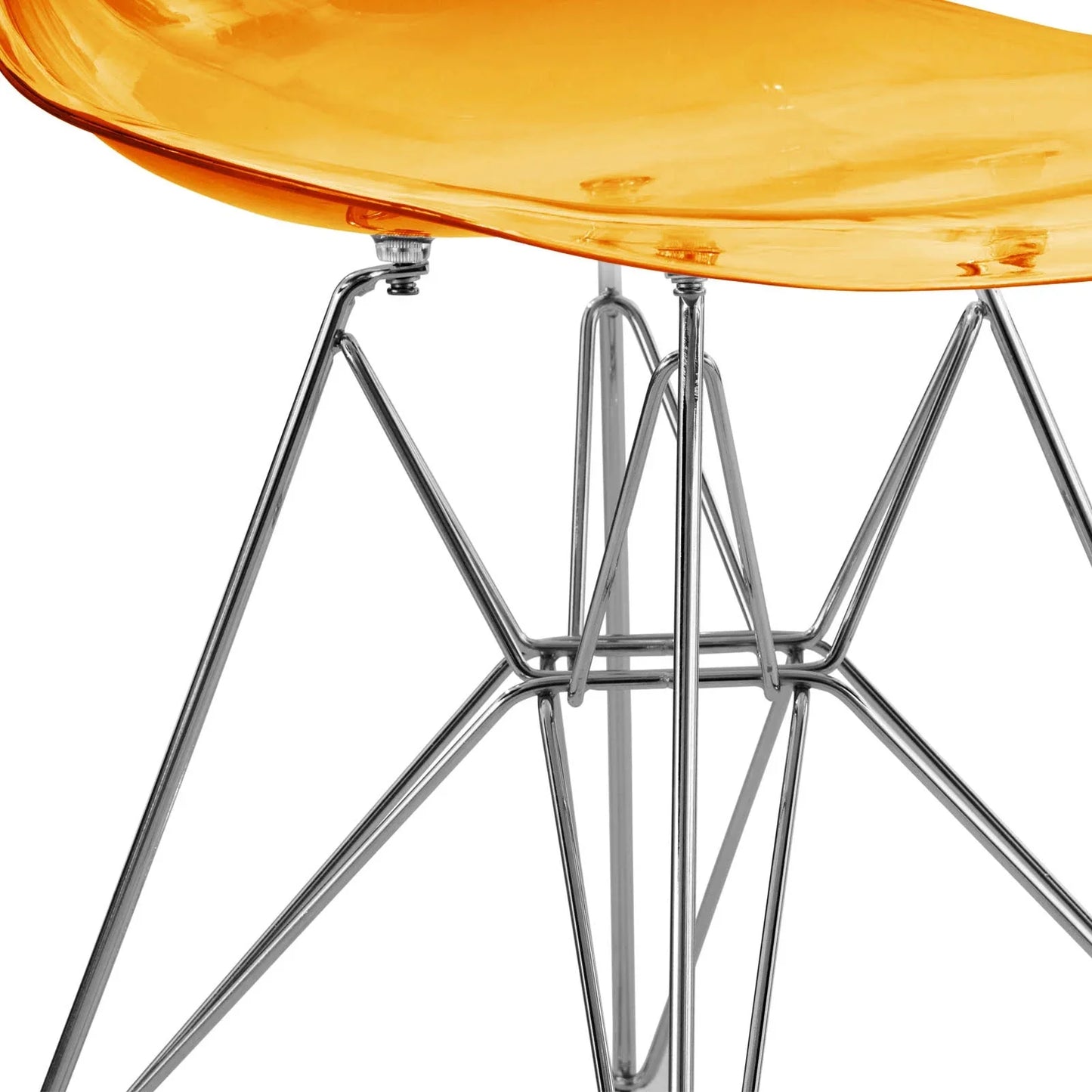 Cresco Molded Plastic Eiffel Side Chair With Chrome Legs Set of 4 - Elax Furniture