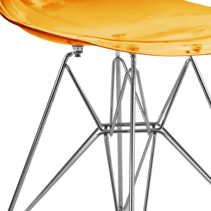 Cresco Molded Plastic Eiffel Side Chair With Chrome Legs Set of 4 - Elax Furniture
