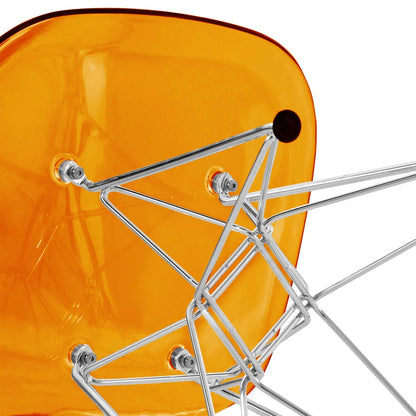 Cresco Molded Plastic Eiffel Side Chair With Chrome Legs Set of 4 - Elax Furniture