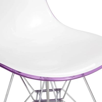 Cresco Molded Plastic Eiffel Side Chair With Chrome Legs Set of 4 - Elax Furniture
