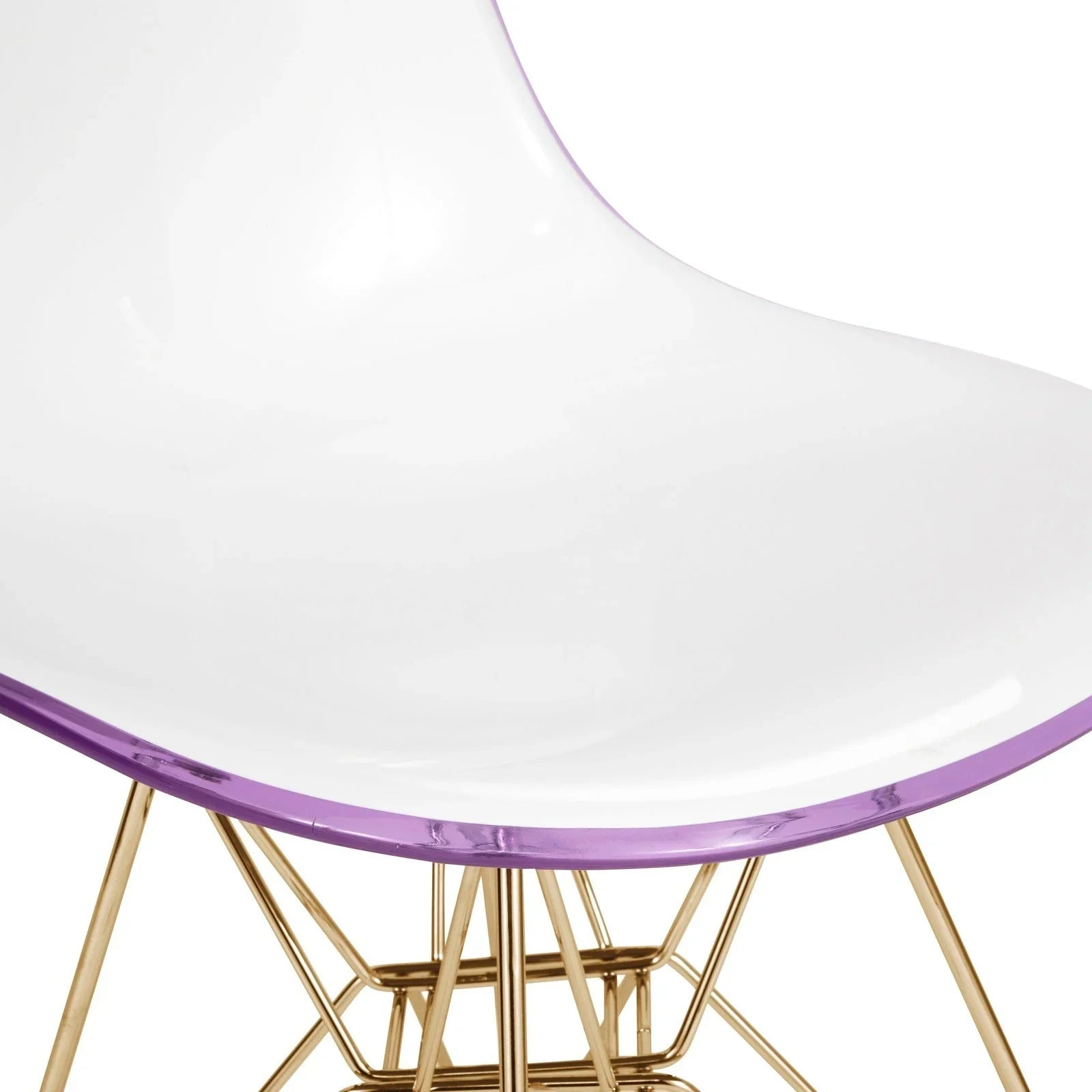 Cresco Modern Molded Eiffel Side Dining Chair with Gold Base Set of 2 - Elax Furniture