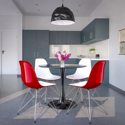 Cresco Molded Plastic Eiffel Side Chair With Chrome Legs Set of 4 - Elax Furniture