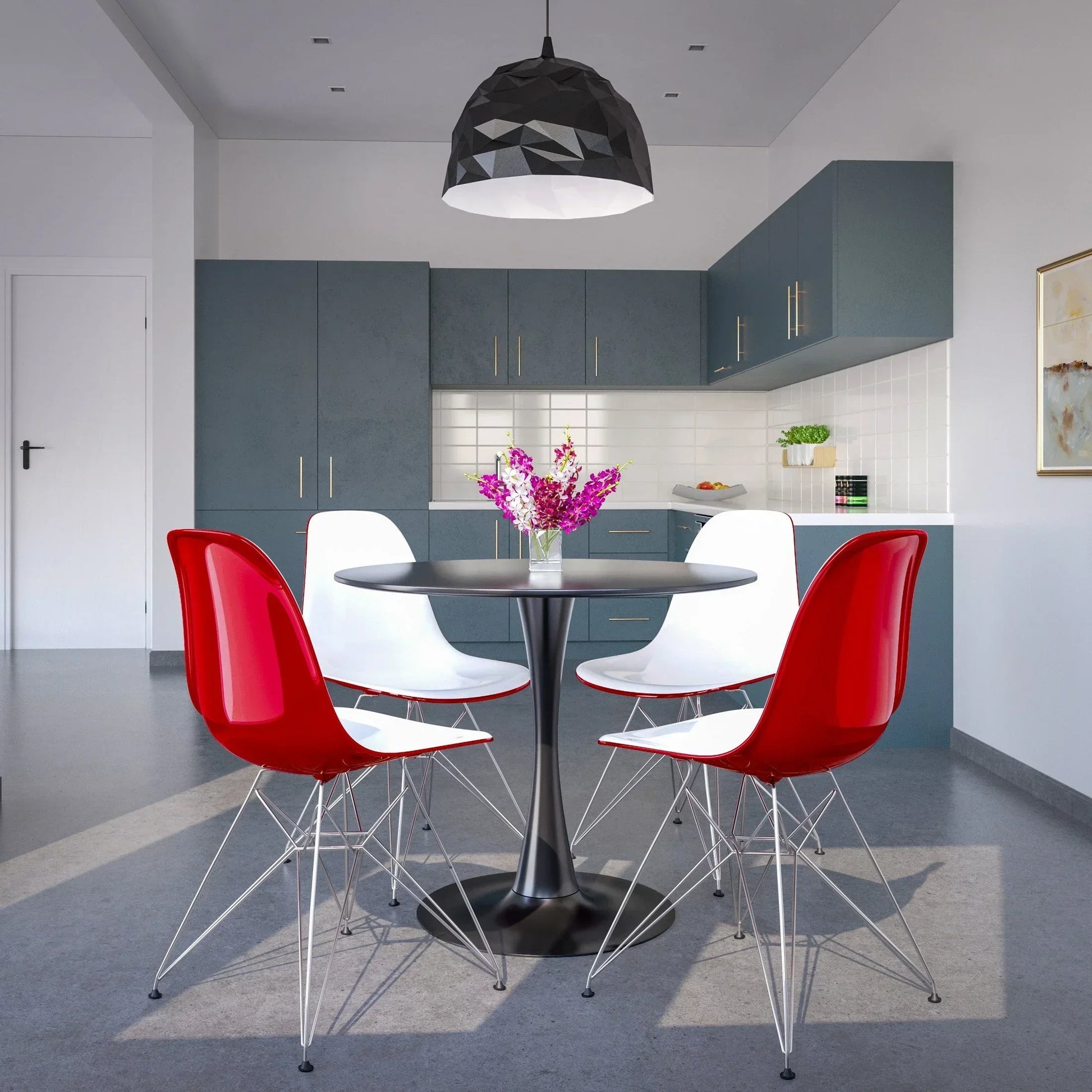 Dover and Cresco Modern Dining Chair Molded Side Chair with Base - Elax Furniture