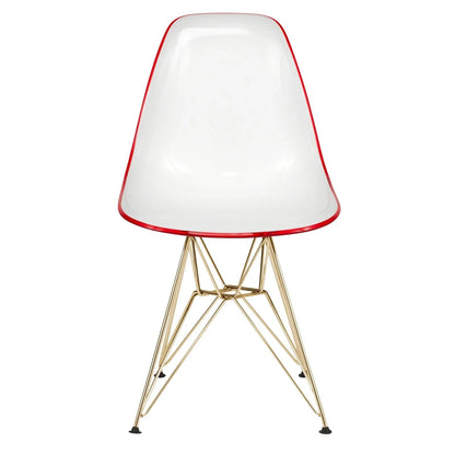 Cresco Modern Molded Eiffel Side Dining Chair with Gold Base Set of 2 - Elax Furniture