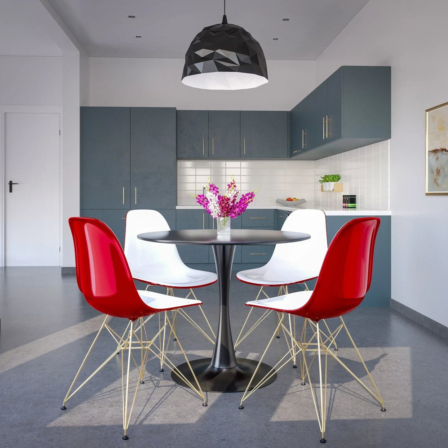 Dover and Cresco Modern Dining Chair Molded Side Chair with Base - Elax Furniture