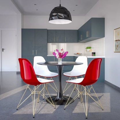 Dover and Cresco Modern Dining Chair Molded Side Chair with Base - Elax Furniture