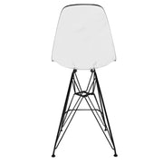 Cresco Modern Acrylic Barstool in Chrome Base for Kitchen and Dining Room - Elax Furniture