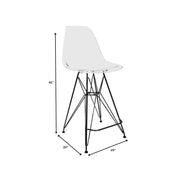 Cresco Modern Acrylic Barstool in Chrome Base for Kitchen and Dining Room - Elax Furniture