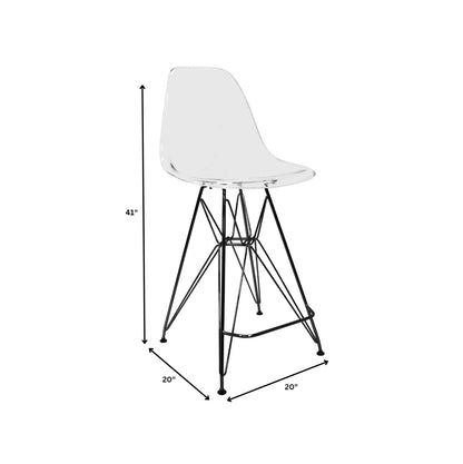 Cresco Modern Acrylic Barstool in Chrome Base for Kitchen and Dining Room - Elax Furniture