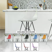 Cresco Modern Acrylic Barstool in Chrome Base for Kitchen and Dining Room - Elax Furniture