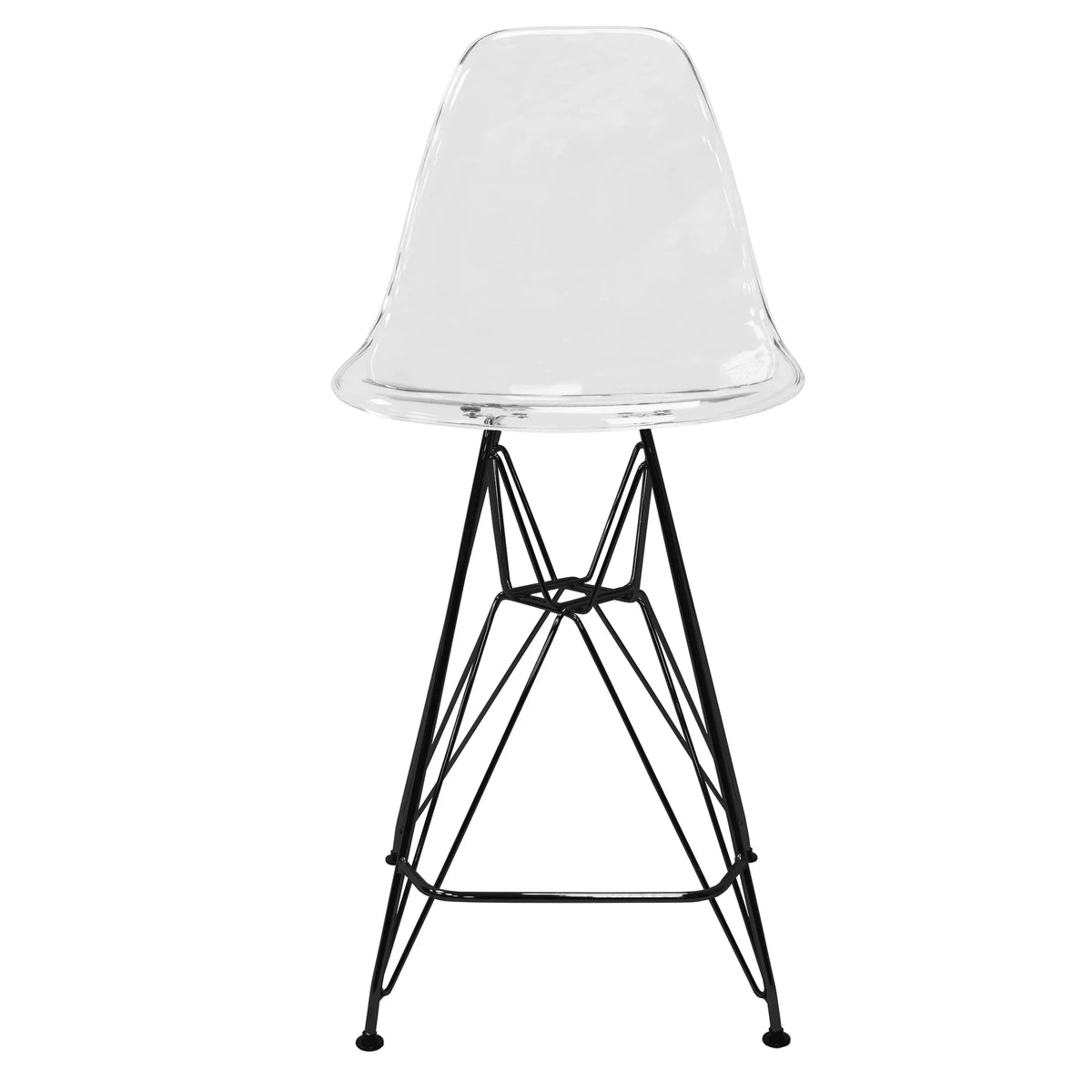 Cresco Modern Acrylic Barstool in Chrome Base for Kitchen and Dining Room - Elax Furniture
