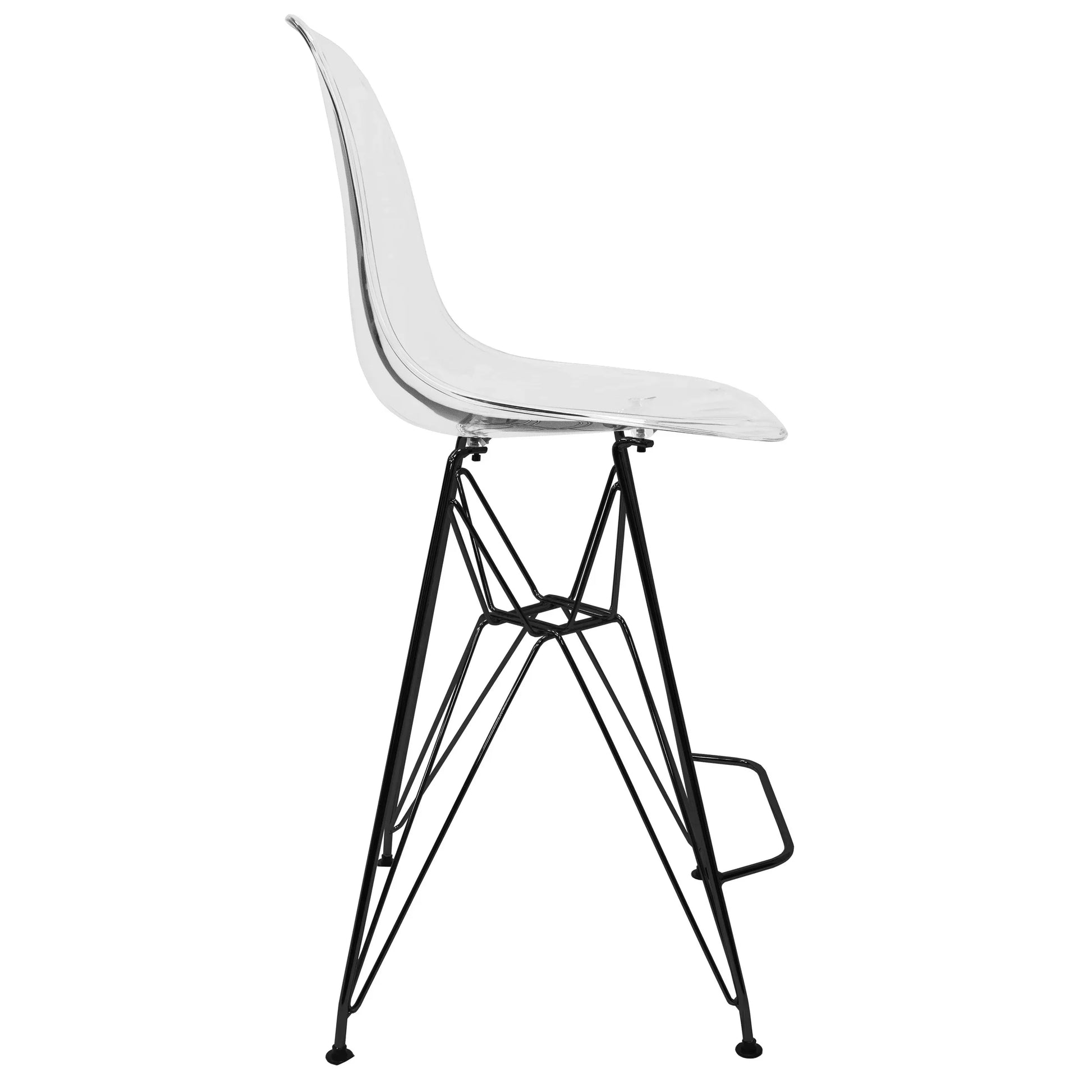 Cresco Modern Acrylic Barstool in Chrome Base for Kitchen and Dining Room - Elax Furniture