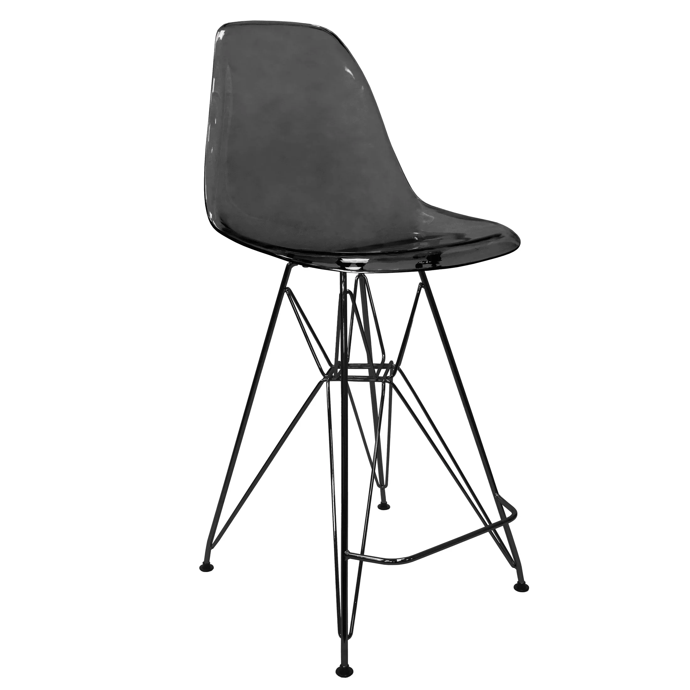 Cresco Modern Acrylic Barstool in Chrome Base for Kitchen and Dining Room - Elax Furniture
