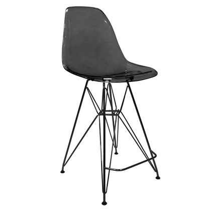 Cresco Modern Acrylic Barstool in Chrome Base for Kitchen and Dining Room - Elax Furniture
