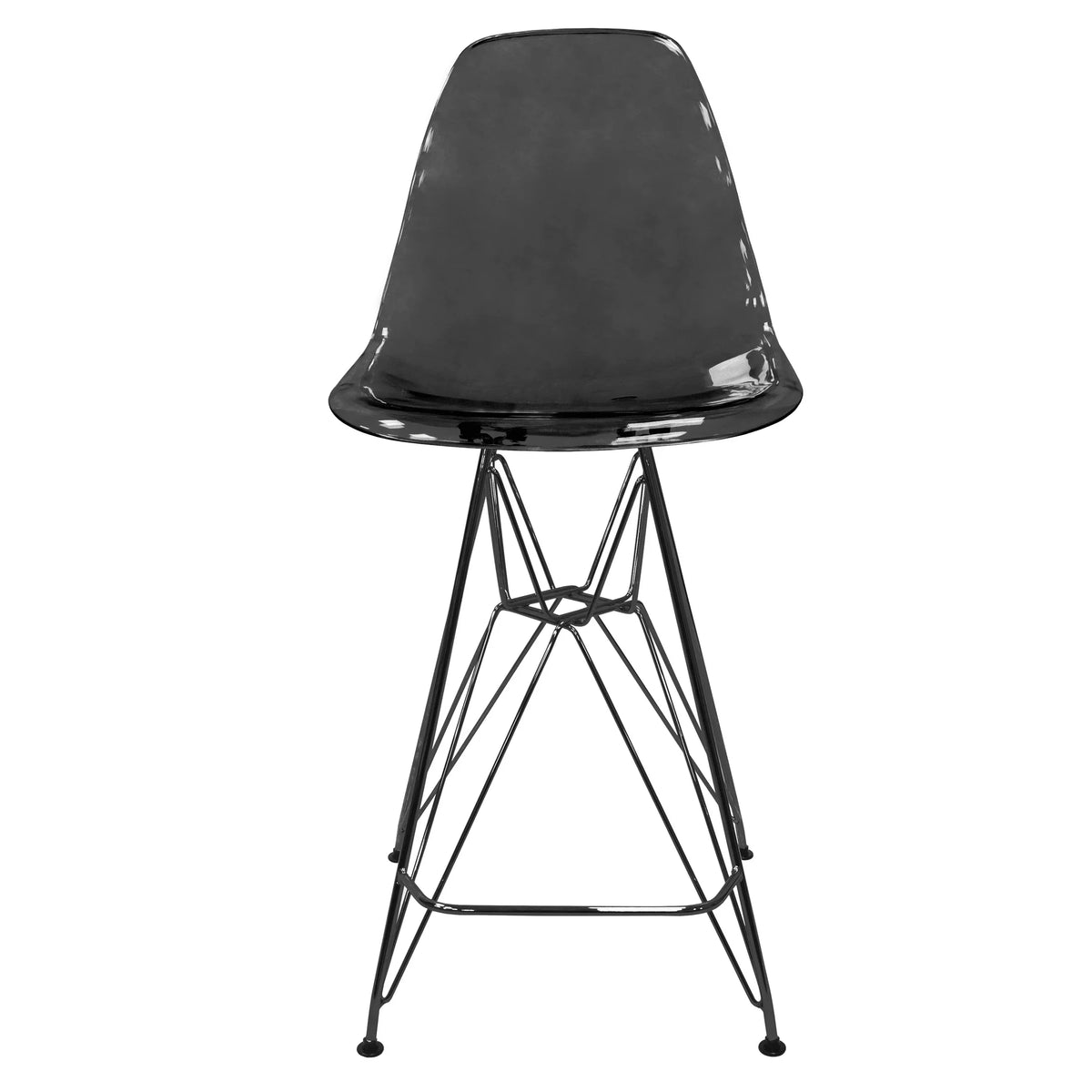 Cresco Modern Acrylic Barstool in Chrome Base for Kitchen and Dining Room - Elax Furniture