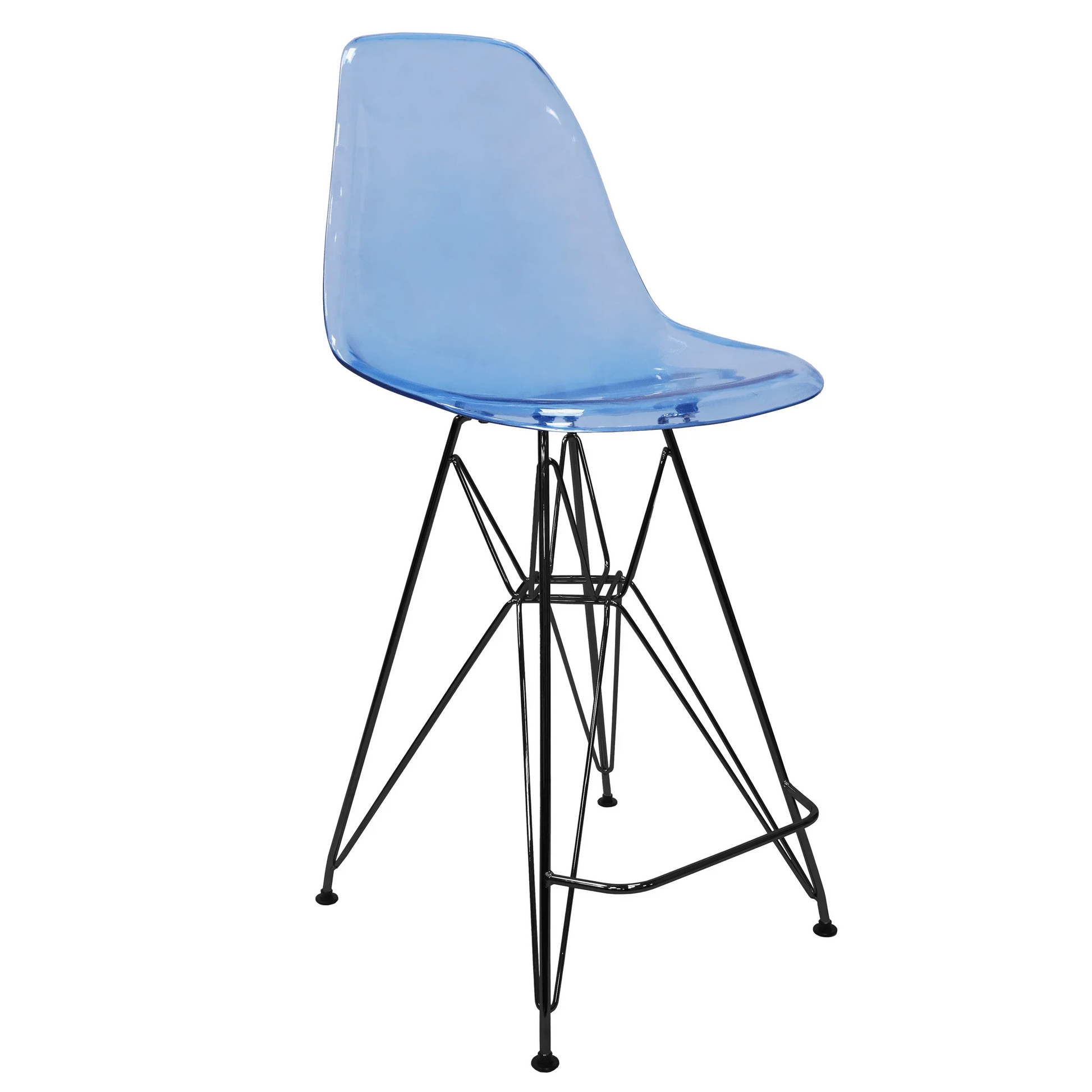 Cresco Modern Acrylic Barstool in Chrome Base for Kitchen and Dining Room - Elax Furniture