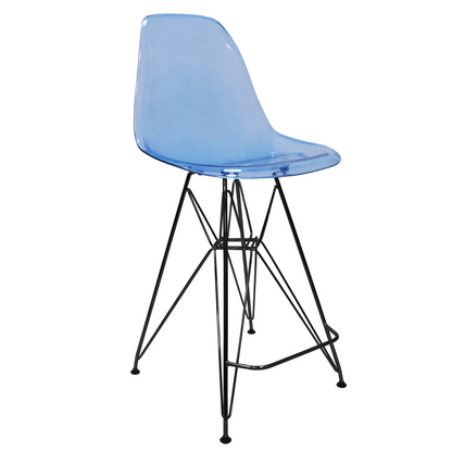Cresco Modern Acrylic Barstool in Chrome Base for Kitchen and Dining Room - Elax Furniture